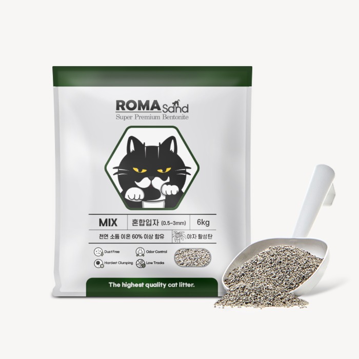 로패밀리,[ROMA]로마샌드 믹스(혼합입자) 6kg 고양이모래,로패밀리,미국 와이오밍주